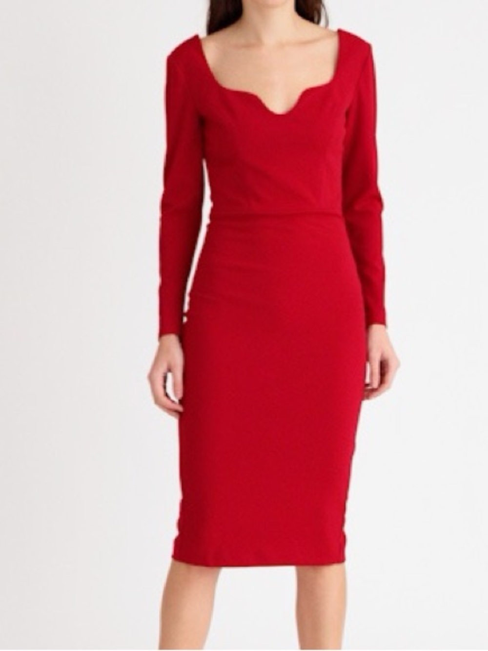 DRESS THE POPULATION Sonia Long Sleeve Dress | Garnet